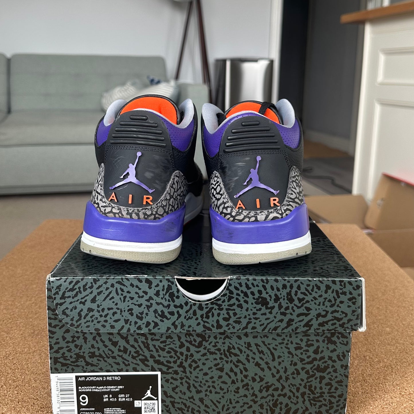 Preloved - Air Jordan 3 - Court Purple (UK 8)