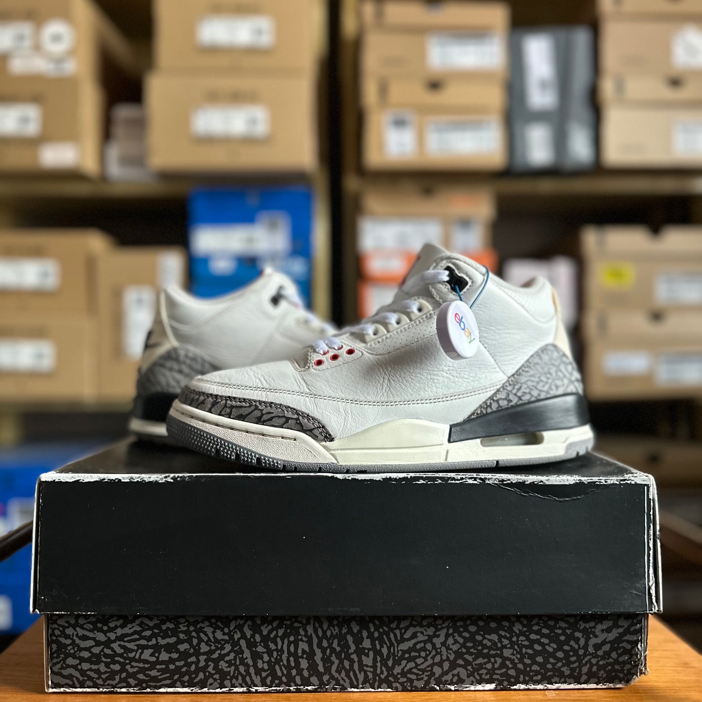 Preloved - Air Jordan 3 Retro - White Cement Reimagined (UK 7)