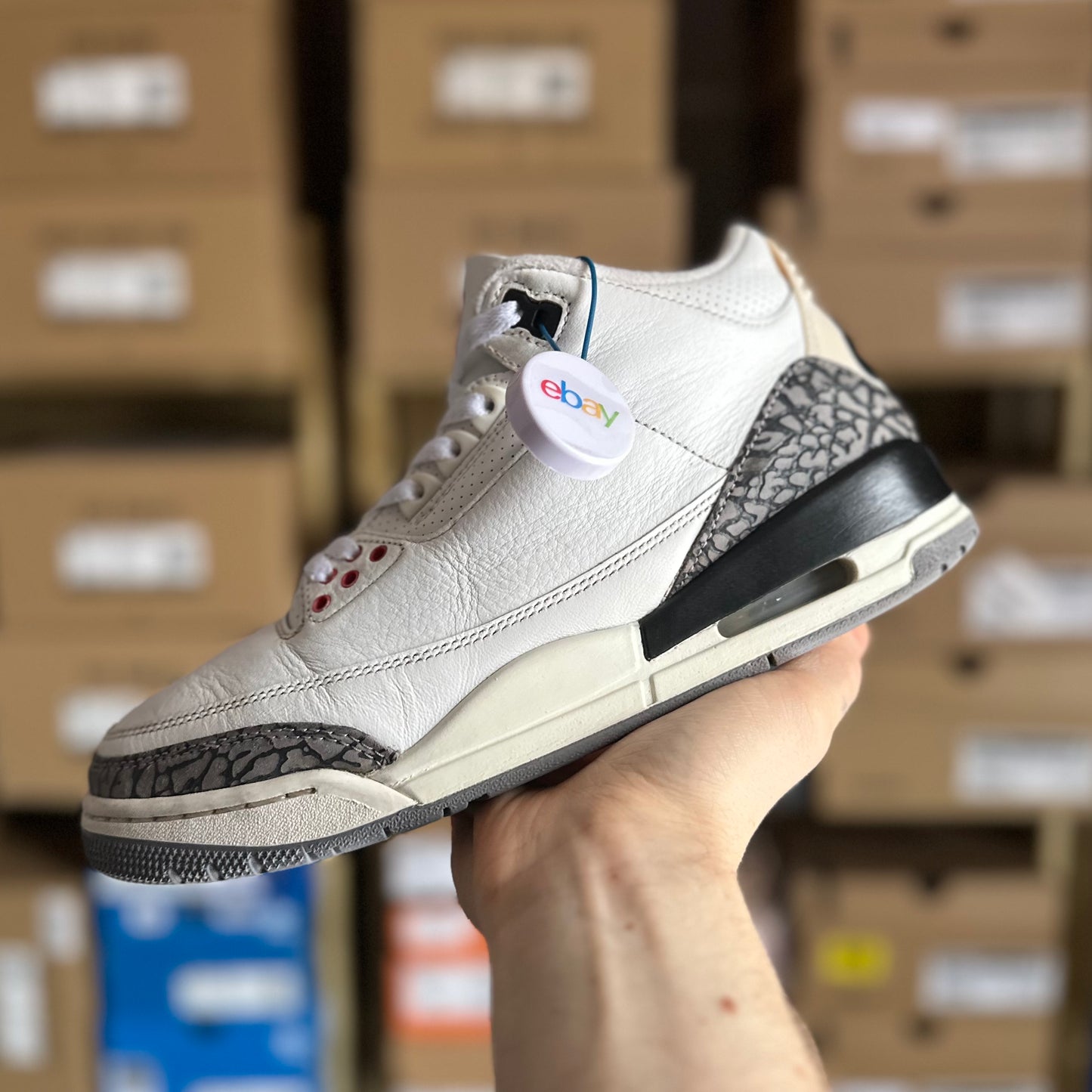 Preloved - Air Jordan 3 Retro - White Cement Reimagined (UK 7)