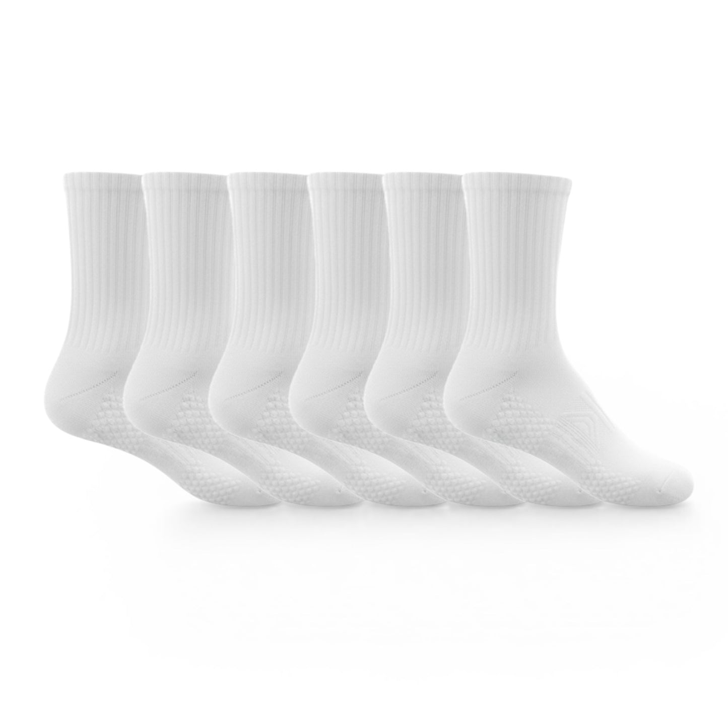 Premium White Cotton Ribbed Crew Socks | One Size Fits All | UK 4 - 10.5