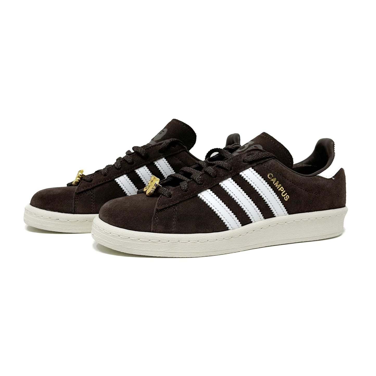 Adidas x Campus 80s Bape - Brown/White/Gold - Cherry Picked Kicks