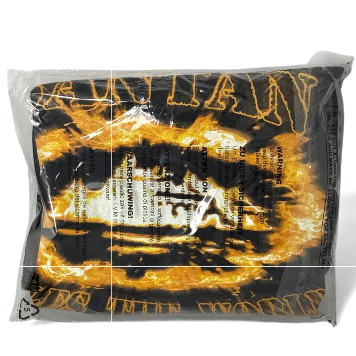 Size S - Corteiz Santan Alcatraz Tee - Black/Orange Flame