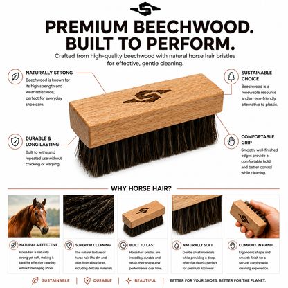 Premium Horse Hair Shoe Cleaning Brush