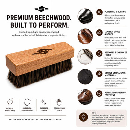Premium Horse Hair Shoe Cleaning Brush
