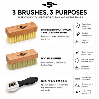 Shoe Cleaning Brush Set | For Suede and Nubuck Footwear (3 Pieces)