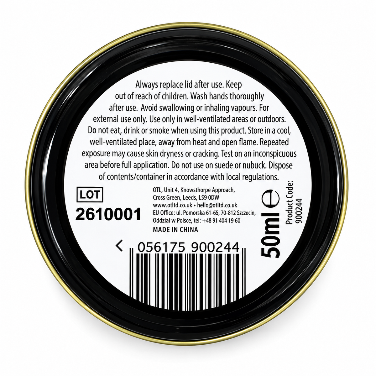 Crosby Shoecare - Black Shoe Polish Wax (50ml)