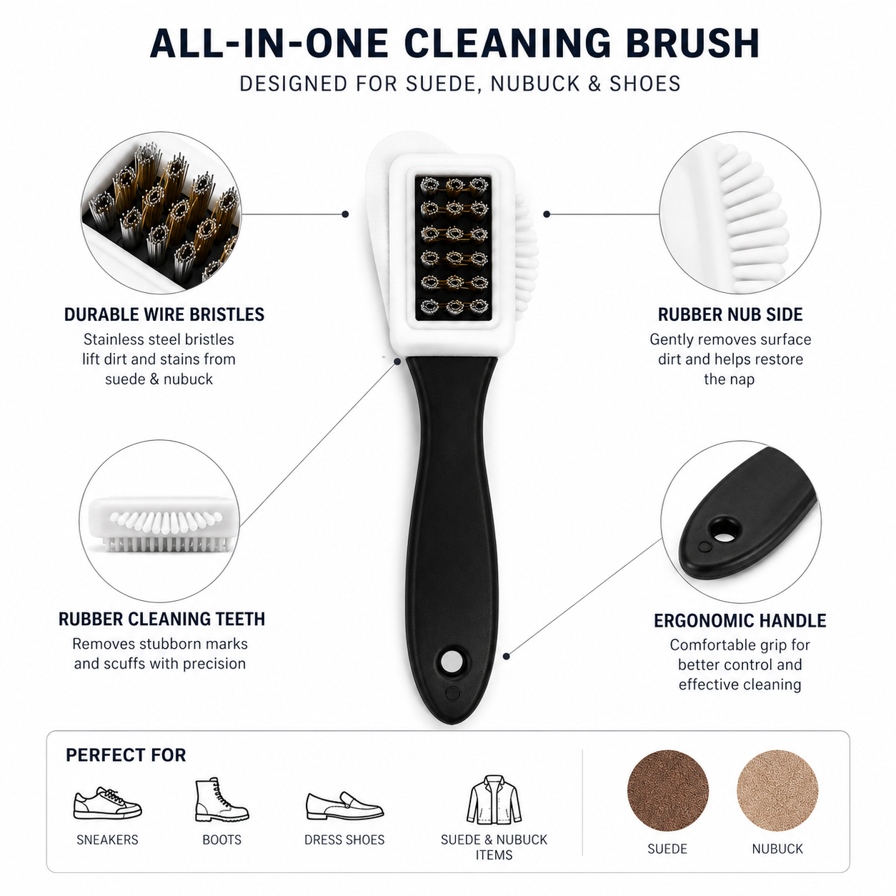 Double-Sided Suede & Nubuck Brush