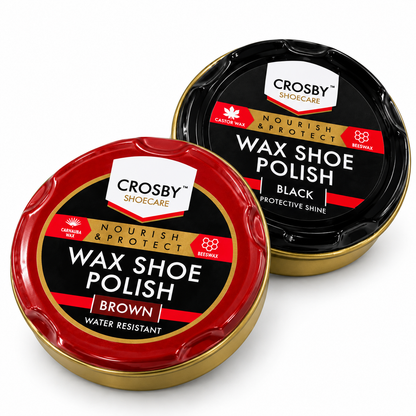 Crosby Shoecare - Shoe Polish Wax 2 Pack Black Brown Set (50ml x 2)