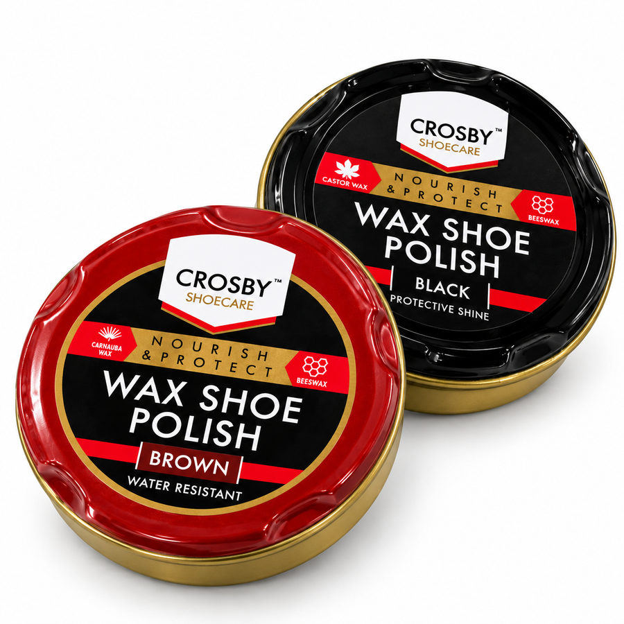 Crosby Shoecare - Shoe Polish Wax 2 Pack Black Brown Set (50ml x 2)