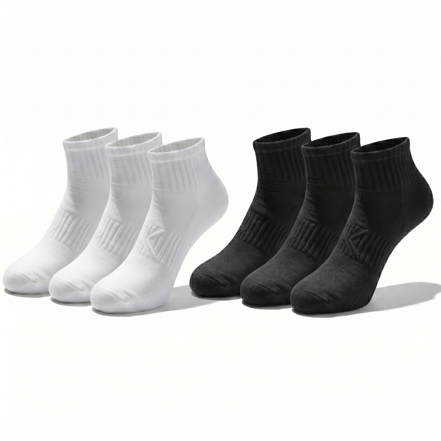 Socks Short Crew | Premium Unisex 80% Cotton White & Black | One Size Fits All