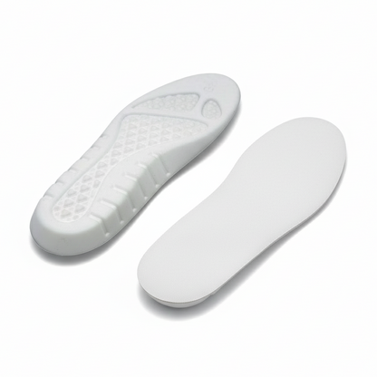 White shoe insoles on a white background