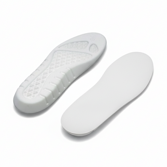 White shoe insoles on a white background