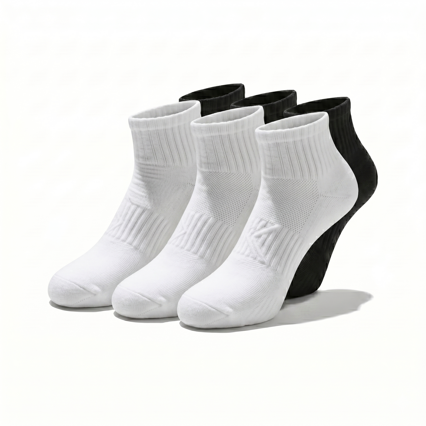 Socks Short Crew | Premium Unisex 80% Cotton White & Black | One Size Fits All