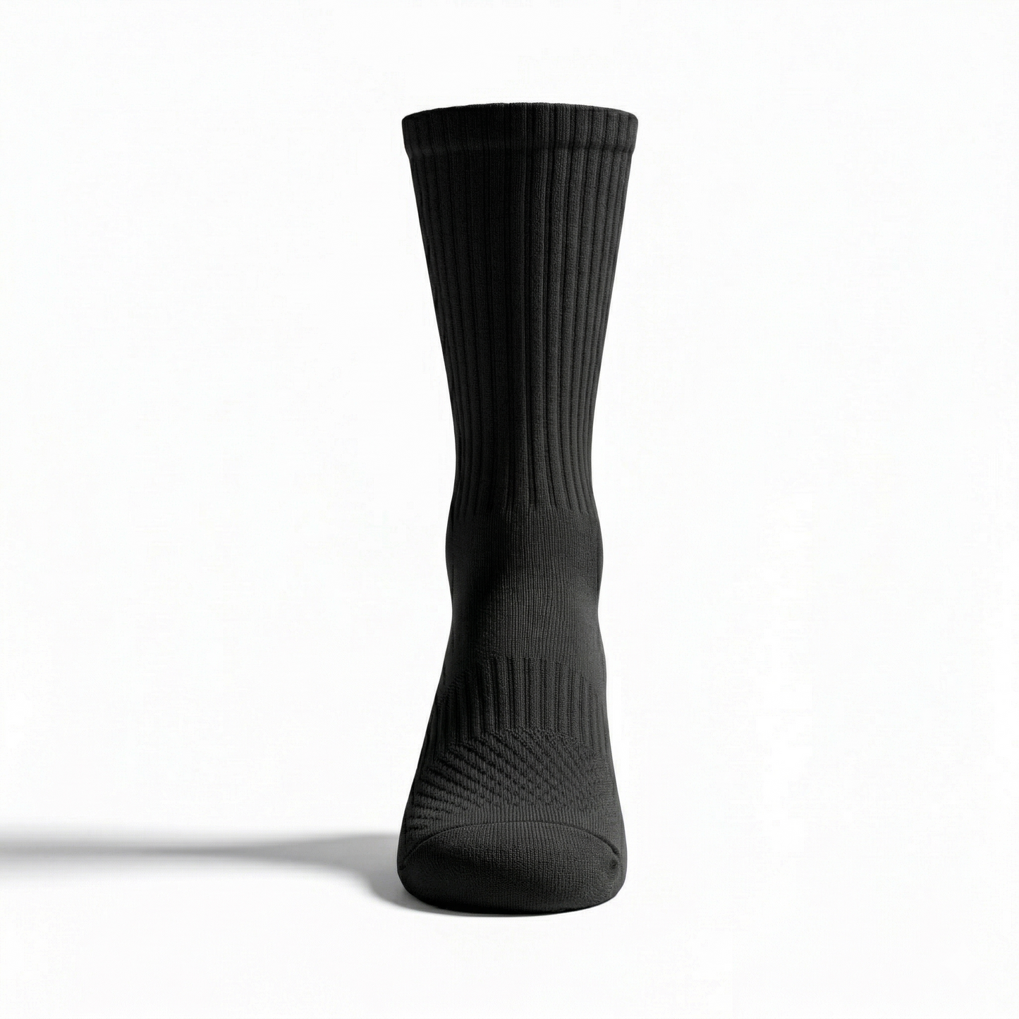 Premium Black Cotton Ribbed Crew Socks | One Size Fits All | UK 4 - 10.5