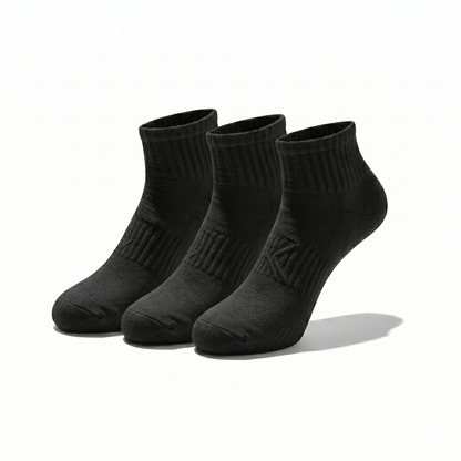 Socks Short Crew | Premium Unisex 80% Cotton White & Black | One Size Fits All