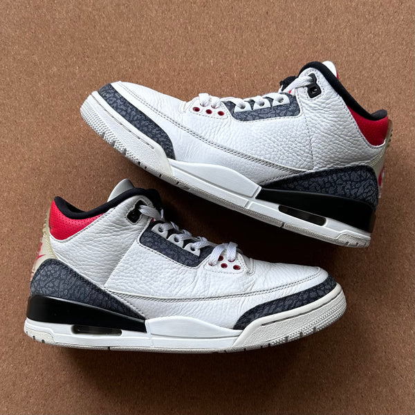 Preloved Air Jordan 3 Retro - Denim SE 'Fire Red' (UK 7)