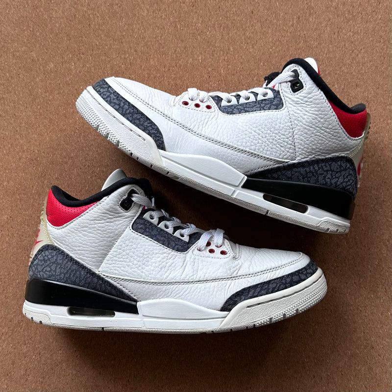 Preloved Air Jordan 3 Retro - Denim SE 'Fire Red' (UK 7)
