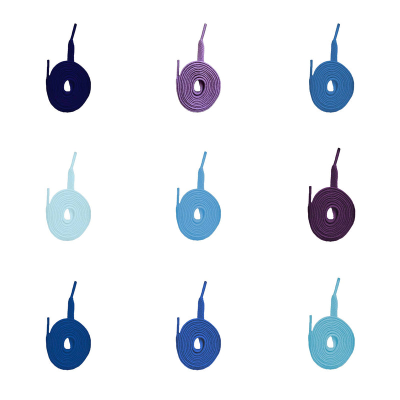 Premium Flat Shoe Laces | Blues and Purples | 120cm-170cm