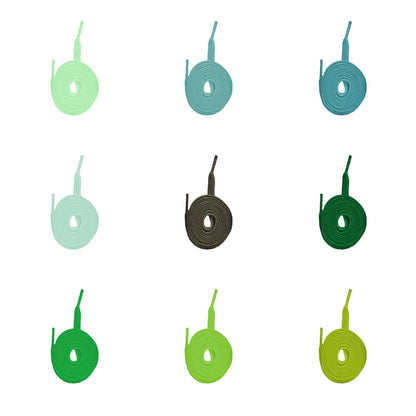 Premium Flat Shoe Laces | Greens & Mints | 120cm-170cm
