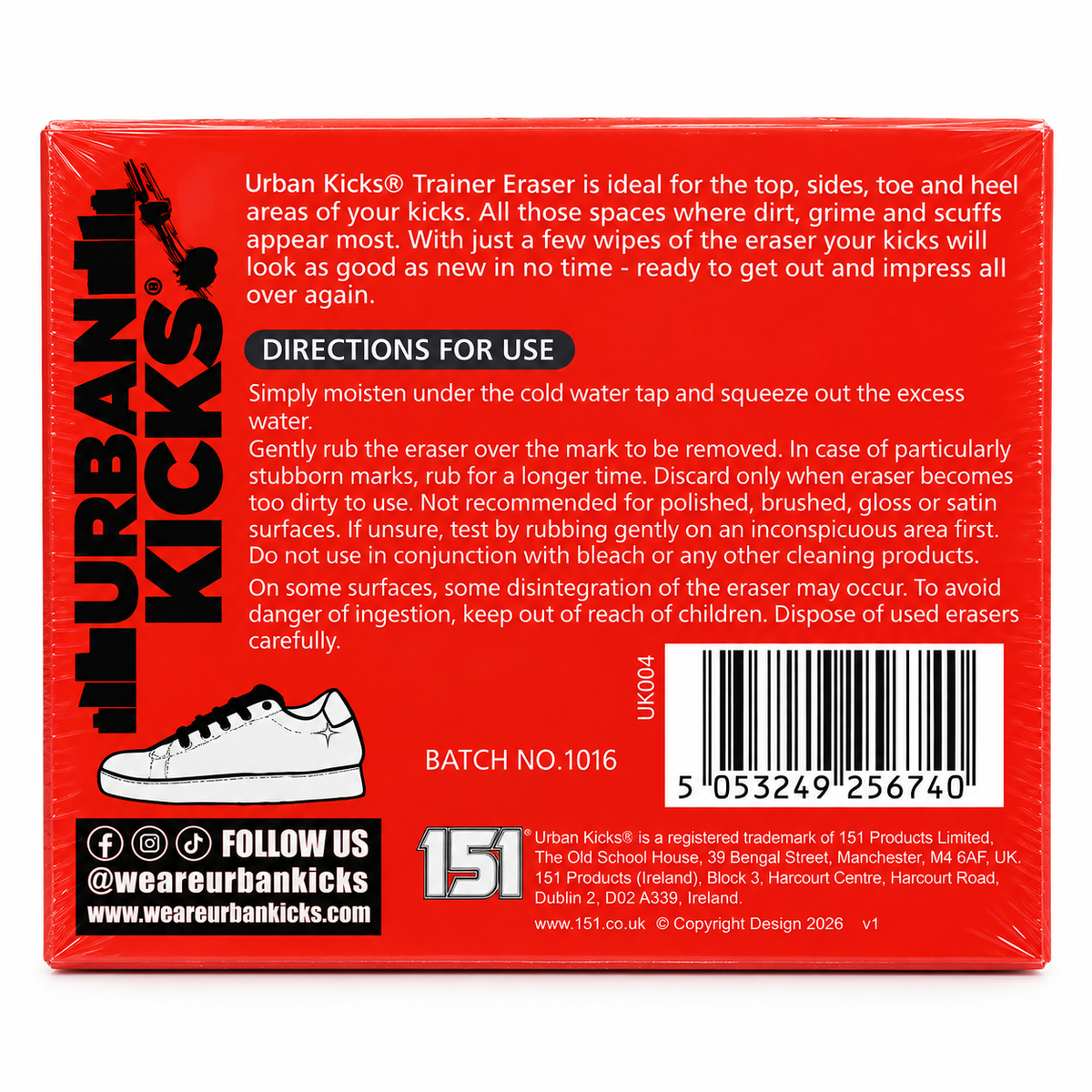 Urban Kicks Trainer Eraser Sponges (3-Pack) | Sneaker Cleaner & Scuff Mark Remover